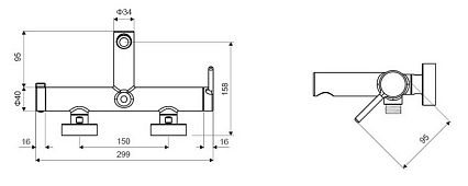 Смеситель для ванны Excellent Pi AREX.1205WH матовый белый