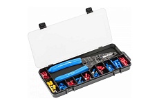 Обжимные клещи с зачисткой проводов + коннекторы Hoegert Technik 86 шт HT1P231