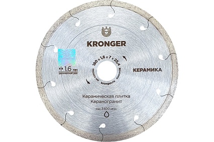 Диск алмазный по керамограниту (180x25.4 мм) Kronger K200180