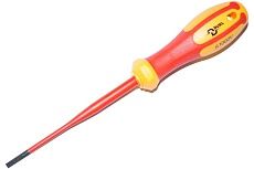 Диэлектрическая отвёртка DUEL Slimline 1000V прямой шлиц Sl3.5x100 мм, DE01S-035-100
