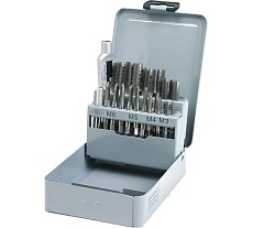 Набор ручных метчиков DIN352 M3-M12 HSSE-VAP с воротком М3-М12 22 предмета GSR B08507010