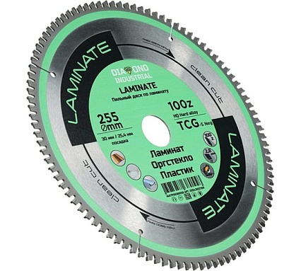 Диск пильный по ламинату, пластику Laminate 255x30/25.4 мм, Z=100 TCG Diamond Industrial DIDL255Z100
