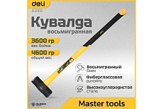 Универсальная кувалда Deli DL6912 3600гр (фиберглассовая рукоятка, углеродистая сталь) 104495