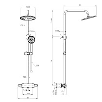 Душевая стойка Wonzon&Woghand Capsule WW-B3031-A-MB термостат, черный матовый