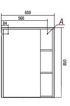 Зеркальный шкаф Акватон Лиана 65 R