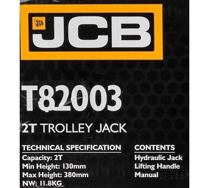 Подкатной гидравлический домкрат JCB 2 т, JCB-T82003(58031)