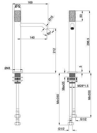 Смеситель для раковины Vincea Аura (Aura) VBF-6AU2GM вороненая сталь