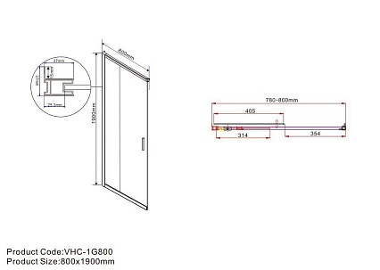 Душевой уголок Vincea Гарда (Garda) VSS-1G80115CL 115x80 хром, прозрачное