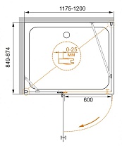 Душевой уголок Cezares Crystal-S CRYSTAL-S-AH-1-120/90-C-Cr-L 120x90 левый