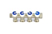 Коллектор НВ 3/4 4х3/4EK Н 40мм никелированный с вентилями Uni-Fitt 402N3340