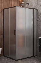 Душевой уголок Cezares MOLVENO-AH-21-90+20-P-GM 110x90 рифленый, оружейная сталь