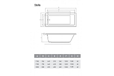 Акриловая ванна Relisan Stella 170х75 см Гл000026029