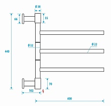 Полотенцесушитель электрический Energy I chrome G3K EETR00IG3K 40x40