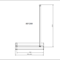 Душевая перегородка Vincea Walk-In VSW-4HR800CLG 80x200 брашированное золото, прозрачное