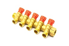 Коллектор с регулирующими вентилями Damento Clima под 45, 3/4"x1/2", на 5 выходов 016249