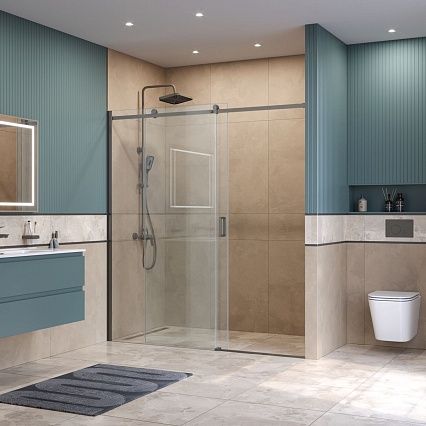 Душевая дверь BelBagno SOFT_CLOSE-2-BF-1-180-C-GM 180x200 прозрачная, оружейная сталь Душевая дверь BelBagno SOFT_CLOSE-2-BF-1-180-C-GM 180x200 прозрачная, оружейная сталь