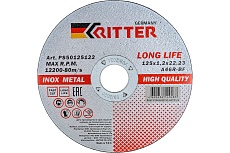 Круг отрезной (125 х 1,2 х 22,2 мм) A46R-BF-T41  LongLife HQ RITTER PS50125122