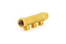 Коллектор Tiemme 3 отвода, 3/4&quot;х3/4(18) евроконус (латунь) 1910017 / 1883G180503