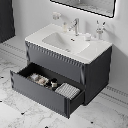 Мебель для ванной Iddis Oxford Neo 80 см темно-серый матовый