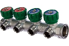 Регулирующий коллектор FAR 3/4&quot; ВР-НР с 4 отв. 1/2&quot; НР межосев. 45 мм FK 3824 3412