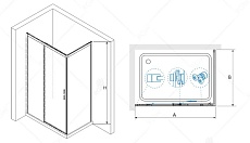 Душевой уголок RGW Leipzig LE-41B 110x100, черный, прозрачное
