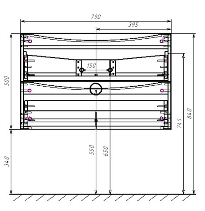 Тумба с раковиной Vincea Mia 80 см (под раковину VCB-3M800) Beton