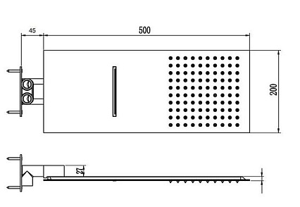 Верхний душ RGW Shower Panels SP-64 50x20 с водопадом, хром