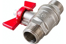 Шаровой для воды Valfex 1/2&quot; НР/НР бабочка, никелированная латунь 11Б27фт1М VF.219.NB1.012.Bir