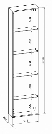 Шкаф пенал Континент Mirror Box LED 40 см с зеркалом, подсветкой МВК050