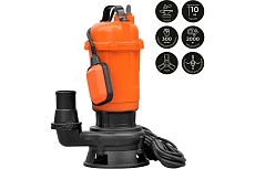 Насос дренажно-фекальный SKIPER WQ10-21 (с измельчителем, 2000 Вт, 300 л/мин, чугун, попл. выкл.) 00-00010872