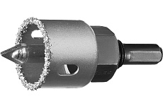 Коронка-чашка в сборе с державкой и сверлом Зубр Профессионал 32х25 мм, карбид-вольфрамовая крошка 33360-032_z01