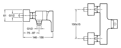 Смеситель для душа Jacob Delafon Strayt E45371-CP