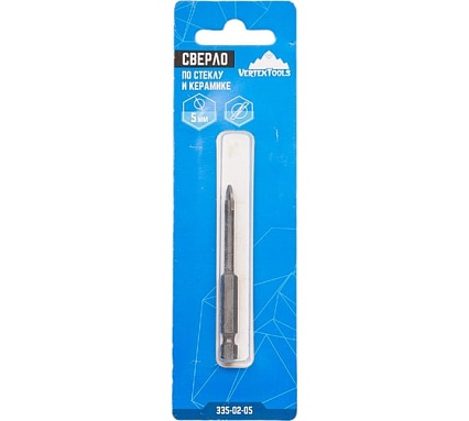 Сверло по стеклу и керамике 5 мм Vertextools 335-02-05
