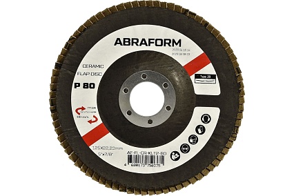 Круг лепестковый FlapLine CR, 125 мм, P80, угловой ABRAFORM AF-FL-CR-KLT2-80