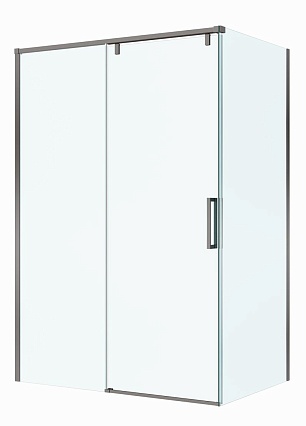 Душевой уголок BelBagno SOFT_CLOSE-1-AH-1-140/100-C-GM 140x100 прозрачный, оружейная сталь Душевой уголок BelBagno SOFT_CLOSE-1-AH-1-140/100-C-GM 140x100 прозрачный, оружейная сталь