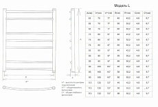 Полотенцесушитель водяной Двин L 1&quot;-1/2&quot; 53x50 черный матовый