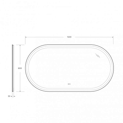 Зеркало Cezares Giubileo 150x80 см с подсветкой, подогревом CZR-SPC-GIUBILEO-1500-800-TCH-WARM