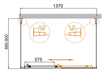 Душевой уголок Cezares MOLVENO-AH-12-140/90-C-Cr-IV 140x90 прозрачный