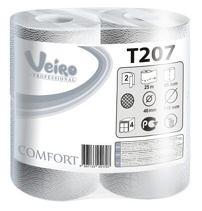 Туалетная бумага Veiro Professional Comfort T207, 48 рулонов