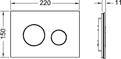 Кнопка смыва TECE Loop 9240655 стекло, черный/хром матовый