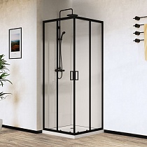 Душевой уголок Vincea City VSS-5CT8010CLB 100x80 черный, прозрачный