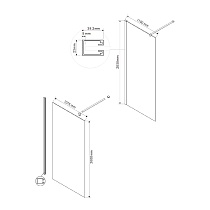 Душевая перегородка Vincea Walk-In VSW-1H110CLB 110x200 черный, прозрачное