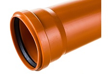 Труба для наружной канализации Gigant Д110, L=1 м, рыжая, толщина стенки 3.4 мм, класс жесткости SN 4 GSG-27