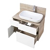 Мебель для ванной Акватон Мишель 80 см, ЛВДСП, раковина Лола, дуб эндгрейн, белый