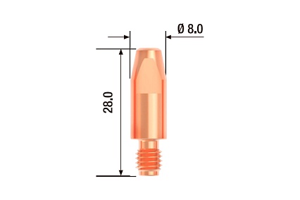 Наконечник контактный ECU (10 шт; 0.6 мм; M6; 28 мм) Fubag FB.CTM6.28-06
