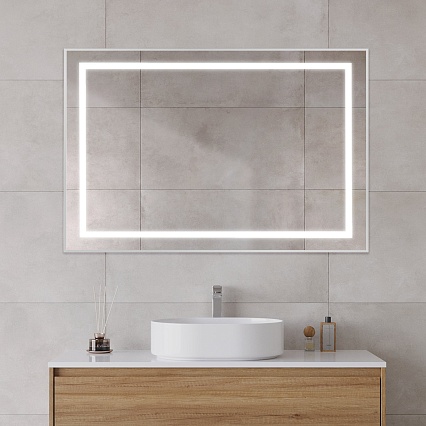 Зеркало BelBagno SPC-KRAFT-1200-800-SENS-AL 120x80 см сенсорный выключатель, сатин