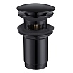 Донный клапан Abber AF0010B с переливом, матовый черный