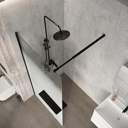 Душевая перегородка Niagara Nova NG-582-12BLACK 120x200 белый градиент, профиль черный матовый