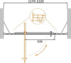 Душевая дверь Cezares MOLVENO-BA-12-70+50-C-Cr-IV 120x195 прозрачная