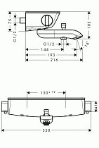 Смеситель для ванны Hansgrohe Ecostat Select 13141400 термостат